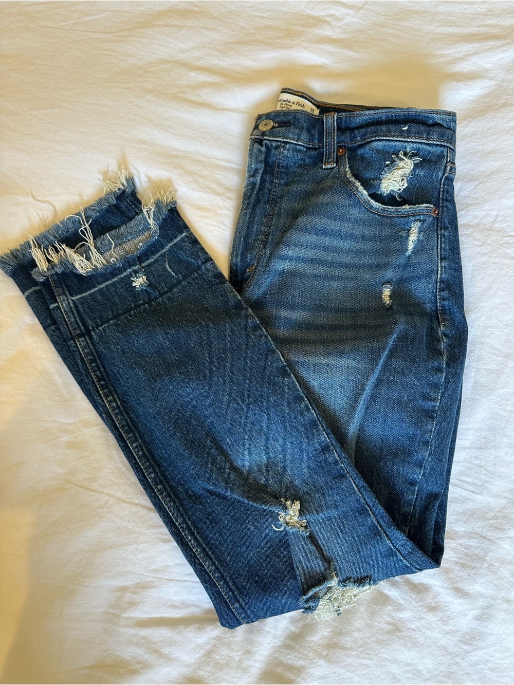 Abercrombie & Fitch Medium Blue Distressed Skinny Jeans